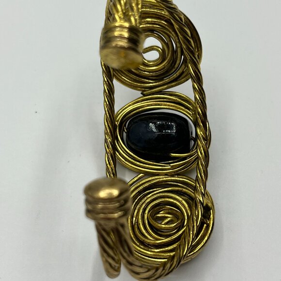 Chunky Modernist Goldtone Twisted Rope Bangle JP185 - Picture 7 of 7